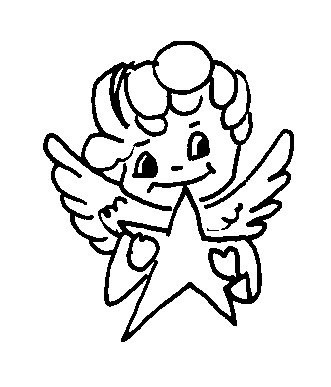 Piccolo angelo con stella da colorare