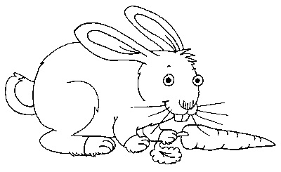 Piccolo coniglio e carota disegno da colorare