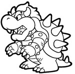 Piccolo disegno da colorare di Bowser nemico di Super Mario