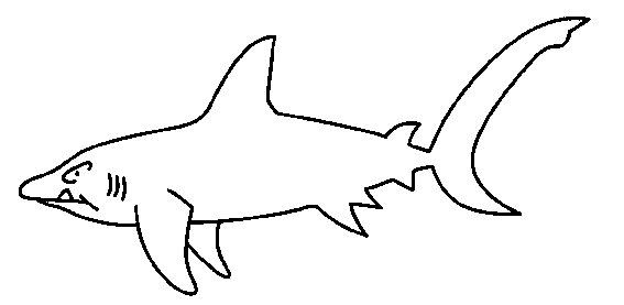 Piccolo disegno di squalo da colorare