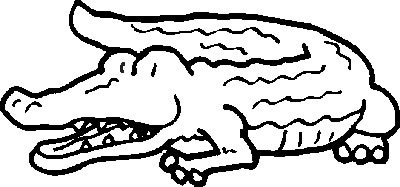 Piccolo disegno di un coccodrillo da colorare