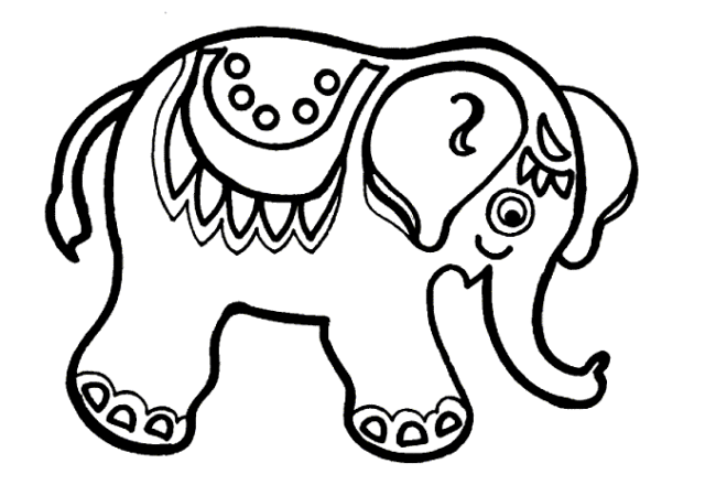 Piccolo elefante indiano disegno da colorare