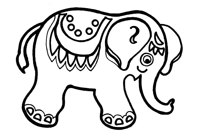 Piccolo elefante indiano disegno da colorare