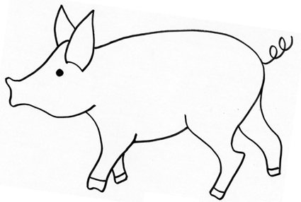 Piccolo semplice disegno per bambini maiale