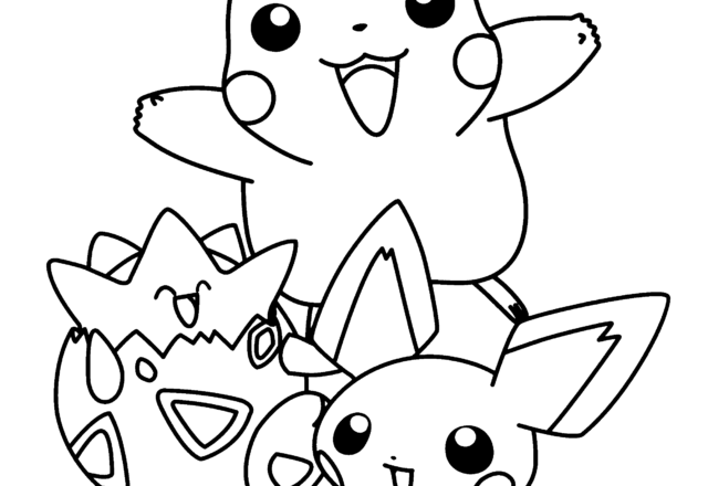 Pikachu Pichu e Togepi da colorare gratis