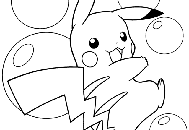 Pikachu Pokemon tra le bolle di sapone