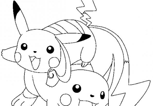 Pikachu e Raichu disegni da colorare