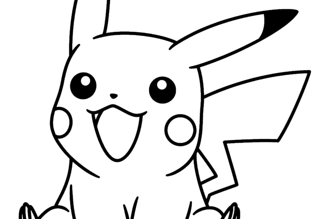 Pikachu seduto disegno da colorare