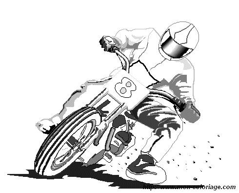 Pilota di moto da cross su moto disegno da colorare