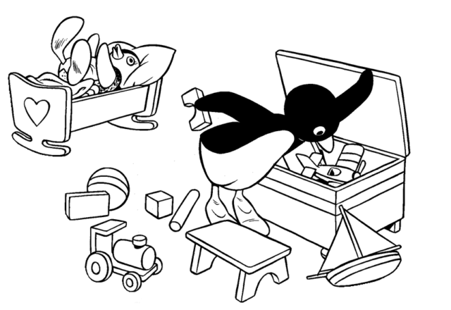 Pingu e i giocattoli disegni da stampare gratuitamente
