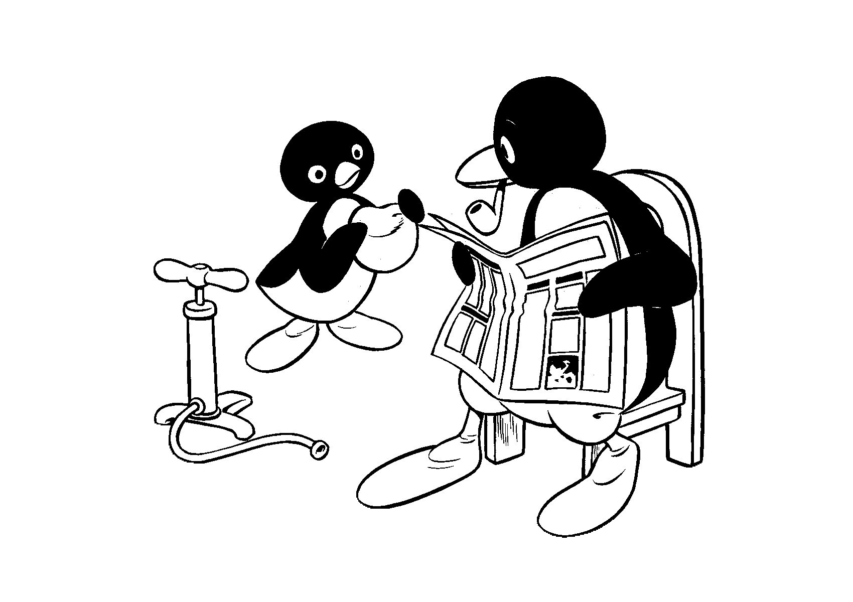 Pingu e suo papà disegni da colorare cartoni animati