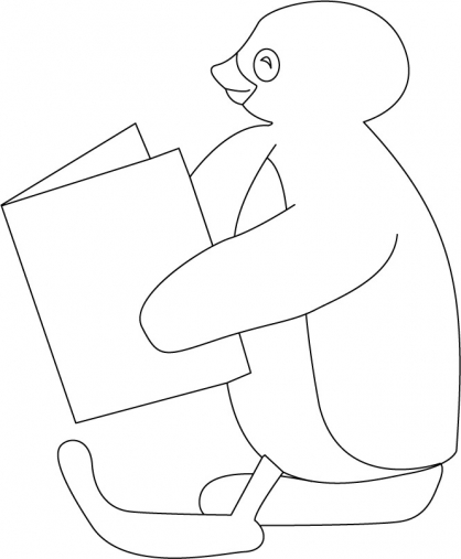 Pingu legge il giornale disegni da colorare