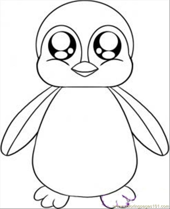 Pinguino con gli occhi dolci disegni da colorare gratis