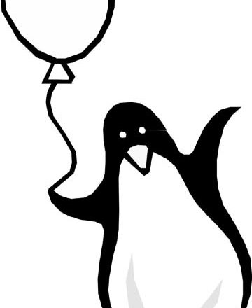 Pinguino con palloncino disegno da colorare gratis