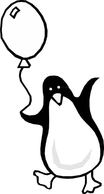 Pinguino con palloncino disegno da colorare gratis