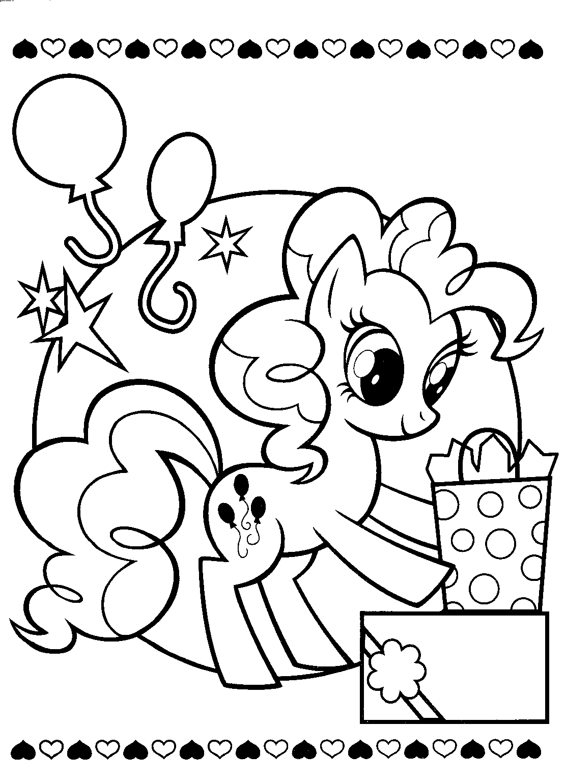 Pinkie Pie e i regali disegni da colorare gratis