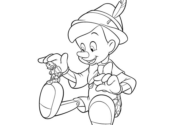 Pinocchio e il suo migliore amico disegni da colorare gratis