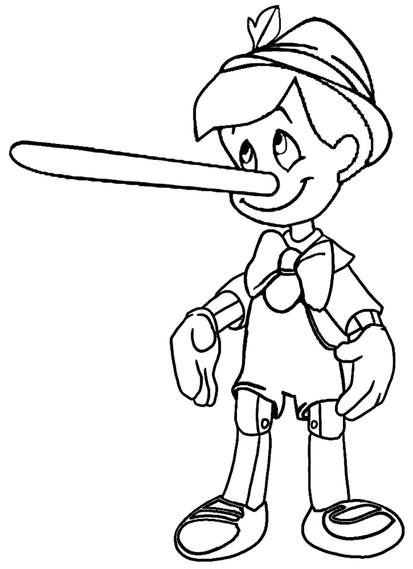 Pinocchio naso lungo 2 disegni da colorare gratis - disegni da colorare e  stampare gratis immagini per bambini Disney