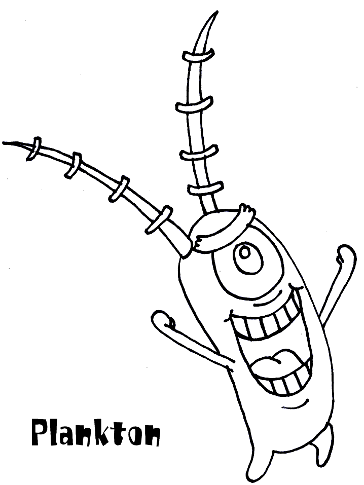 Plankton personaggio Spongebob immagine da colorare