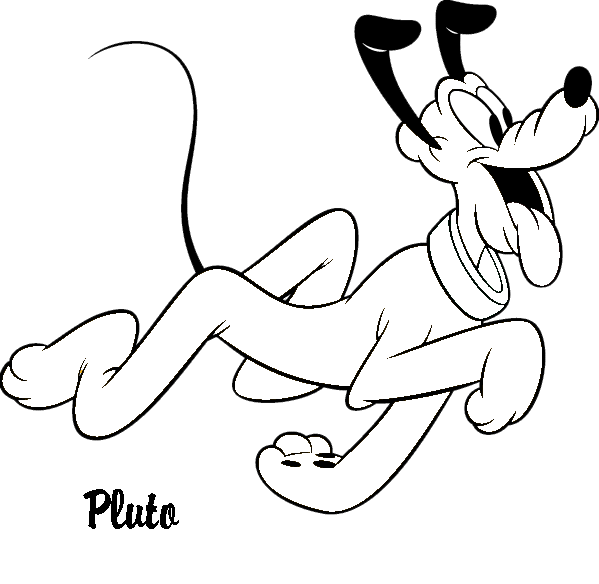 Pluto che passeggia disegni da colorare gratis