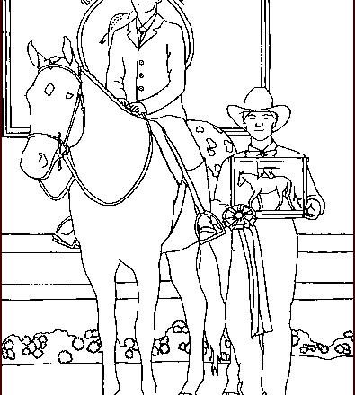 Premiazione di fantino e del cavallo disegno da colorare