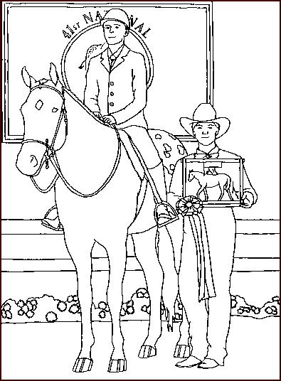 Premiazione di fantino e del cavallo disegno da colorare