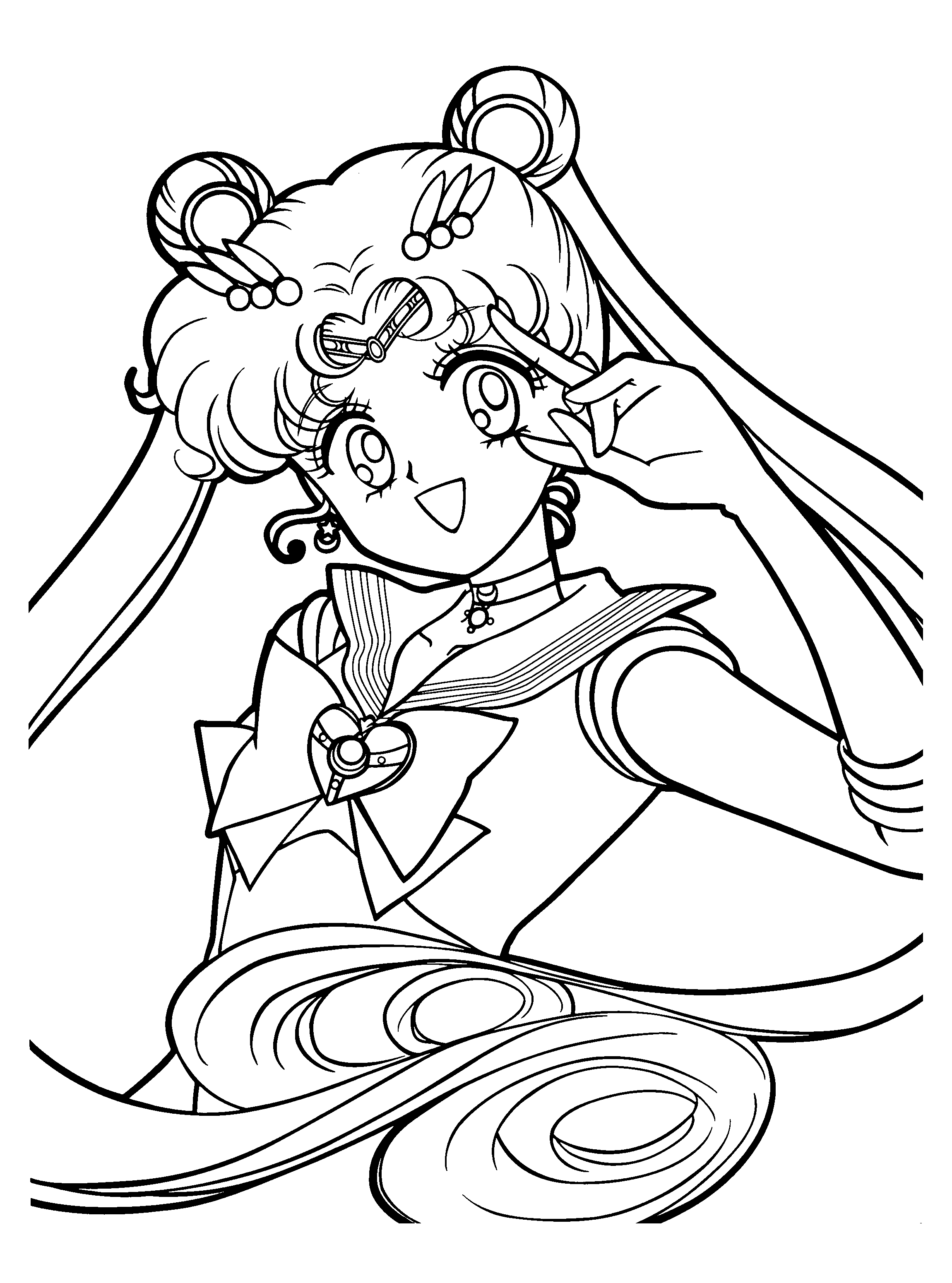 Primo piano di Sailor Moon disegni da colorare gratuiti