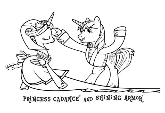 Princess Cadance e Shining Armor disegni da colorare gratis