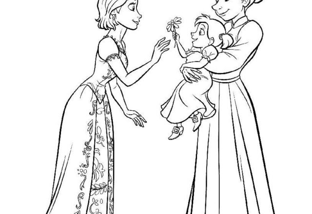 Principessa Rapunzel 4 disegni da colorare gratis