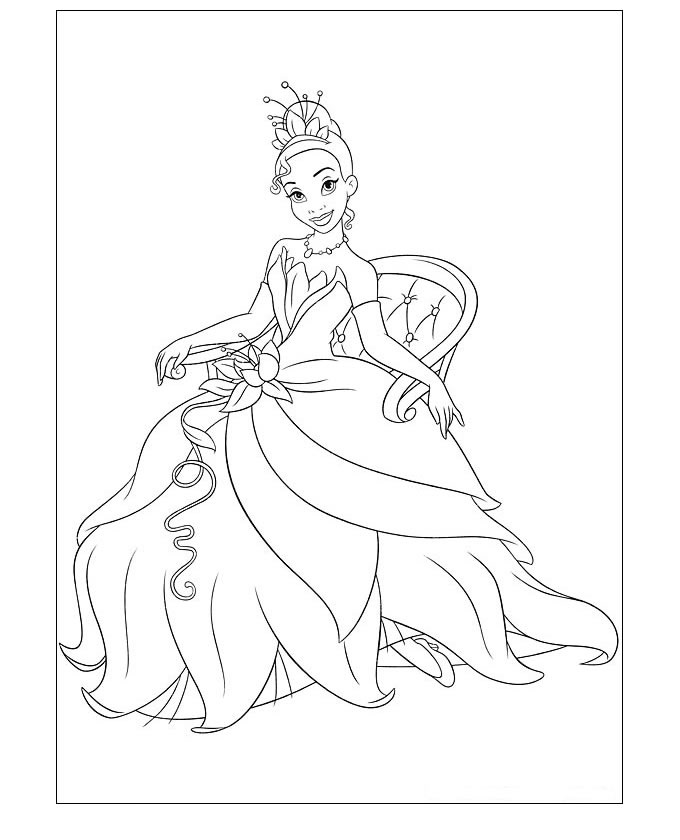 Principessa Tiana disegni gratis da colorare