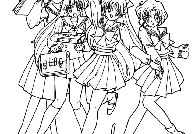 Quattro Sailor Moon da colorare gratis