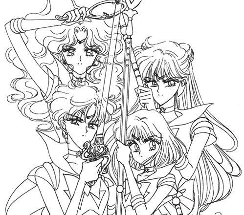 Quattro Sailor Moon da stampare e da colorare gratuitamente