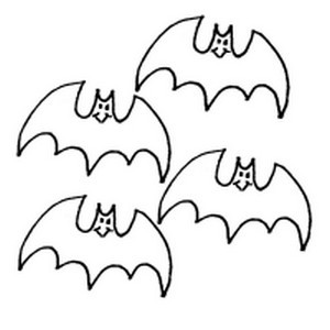Quattro piccoli pipistrelli disegni da colorare Halloween