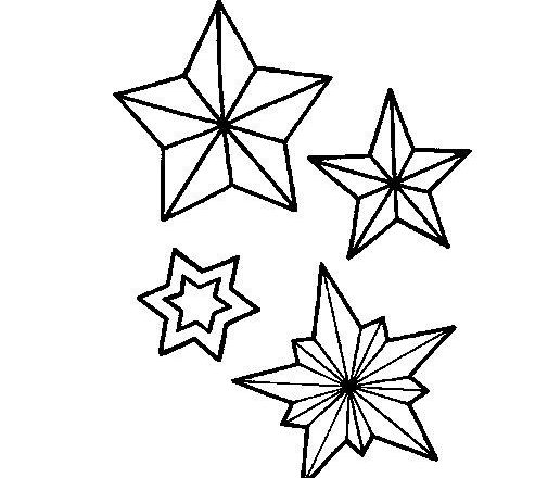 Quattro stelle particolari disegni da colorare per i bambini