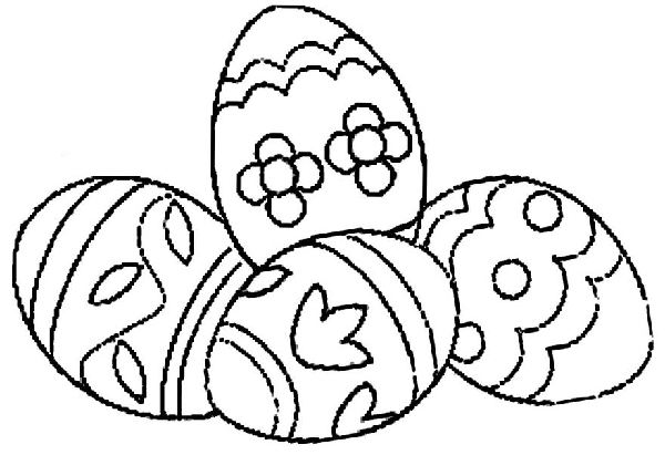 Quattro uova di Pasqua disegni da colorare gratis