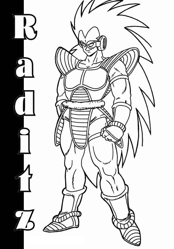 Radish antagonista Dragon Ball da stampare e da colorare gratis