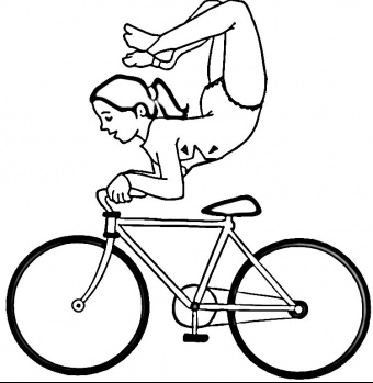 Ragazza acrobata sulla bici disegno da colorare
