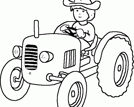 Ragazzino sul trattore disegni da colorare gratis