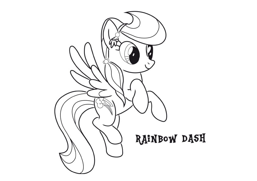 Rainbow Dash 4 disegni da colorare gratis