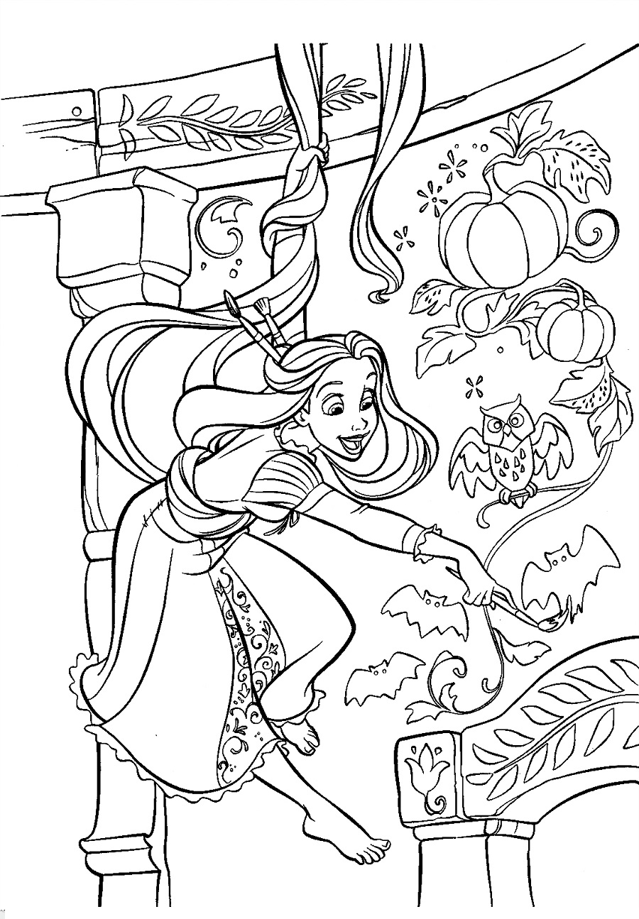 Rapunzel ad halloween 2 disegni da colorare gratis