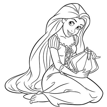 Rapunzel con una lanterna disegni da colorare gratis