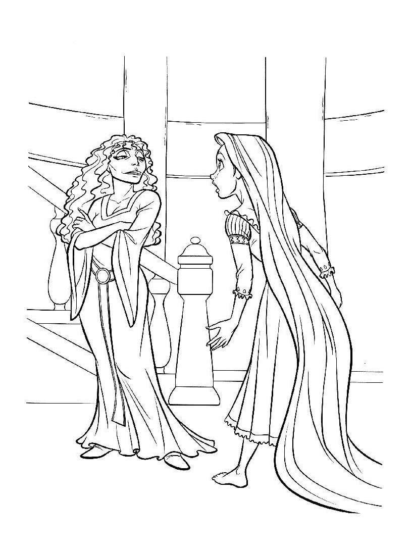 Rapunzel e Madre Gothel disegni da colorare gratis