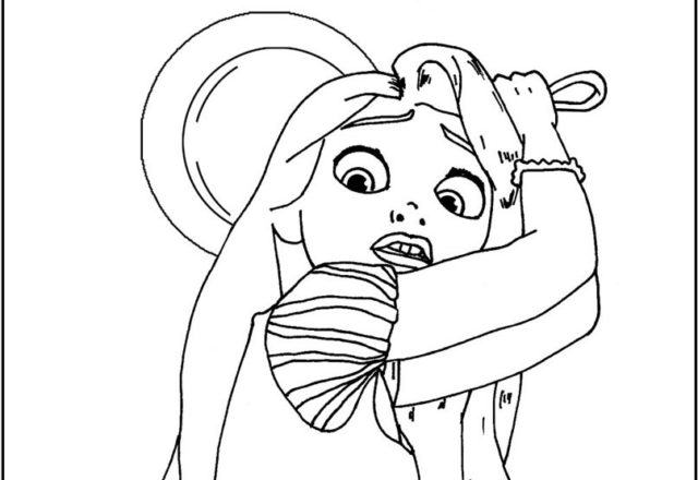 Rapunzel e la padella disegni da colorare gratis