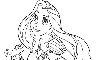 Rapunzel primo piano disegni da colorare gratis