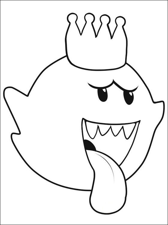 Re Boo personaggio Super Mario da colorare per i bambini