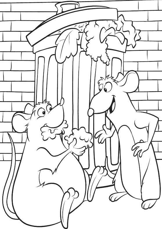 Remy ed Emile da colorare per bambini cartone animato film Ratatouille