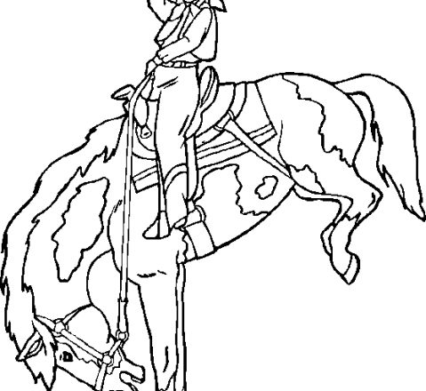 Rodeo con il cavallo disegno da colorare