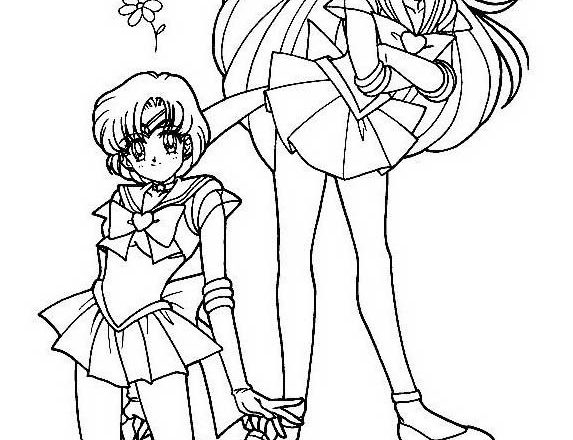 Sailor Mercury e Sailor Moon da colorare