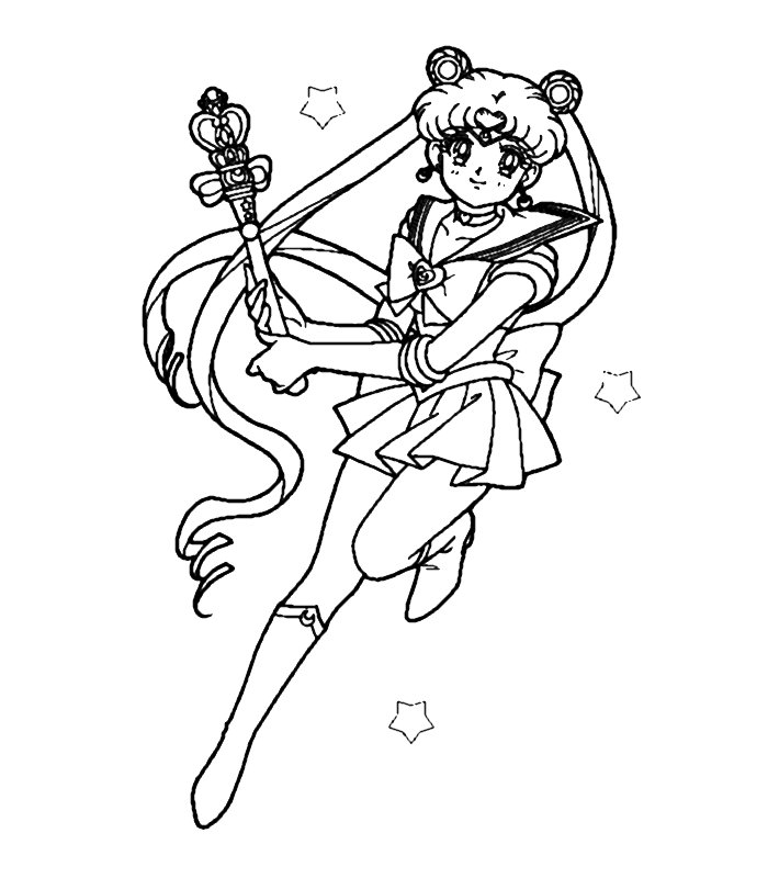 Sailor Moon con lo scettro disegno da colorare per le bambine - disegni da  colorare e stampare gratis immagini per bambini Disney