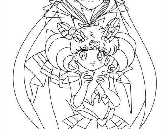 Sailor Moon e Chibiusa trasformate disegni da colorare per bambine